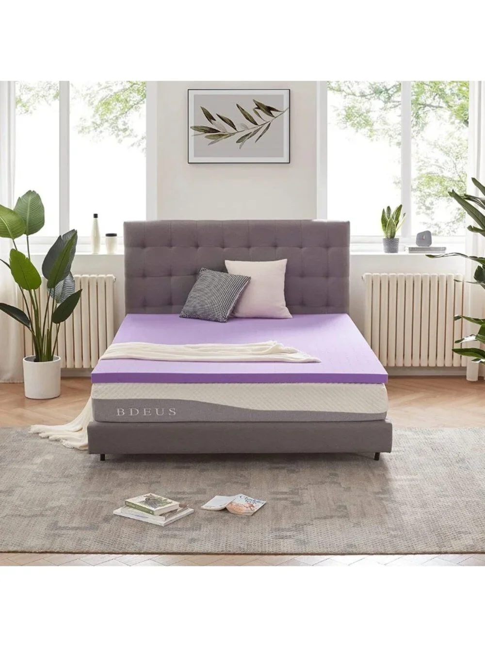 Queen Gel Memory Foam Mattress Topper - Soft, Ventilated, Pressure Relief Pad